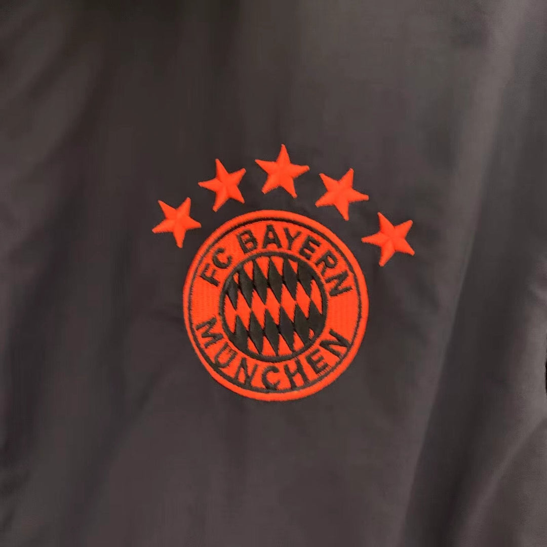 Bayern Munich Reversible Windbreaker Jacket - Navy Blue/Off-White