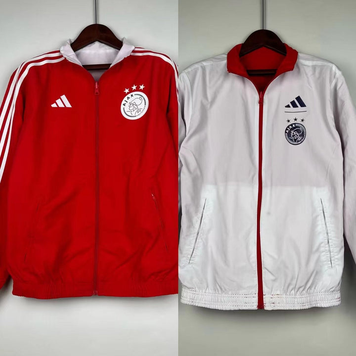 Ajax Reversible Windbreaker Jacket - Red/White
