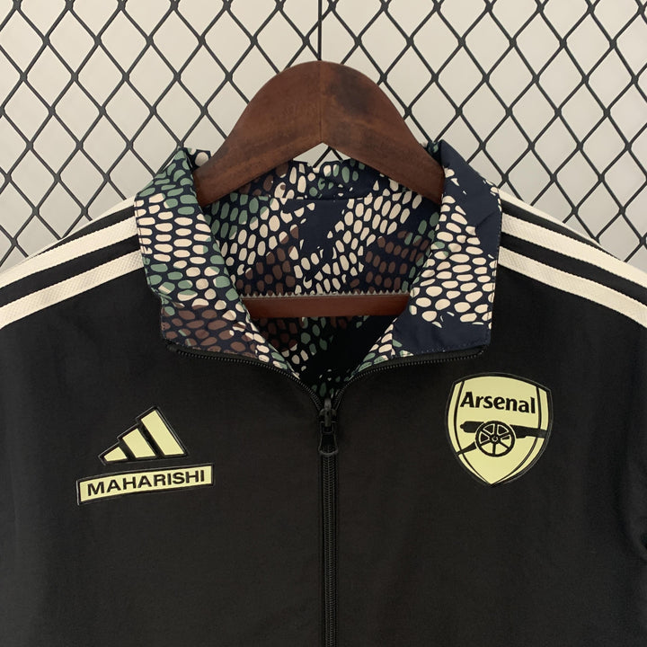 Arsenal Reversible Windbreaker Jacket - Black/Brown