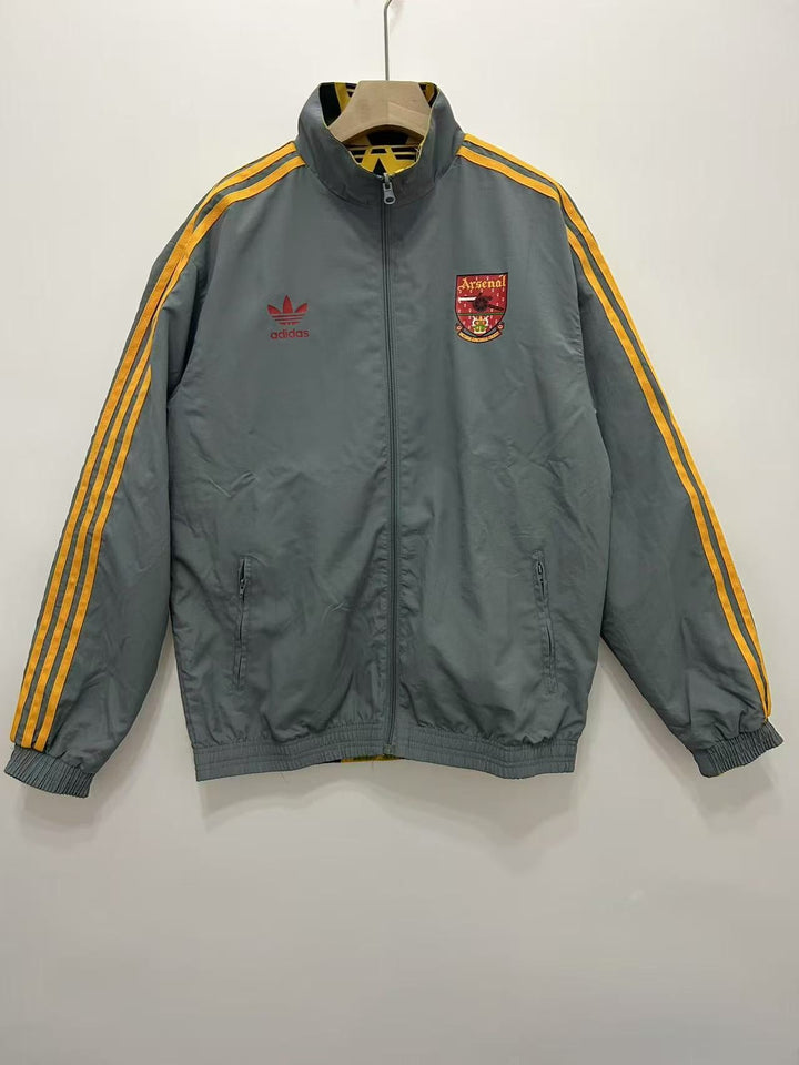 Arsenal 1991 Reversible Windbreaker Jacket - Yellow/Gray