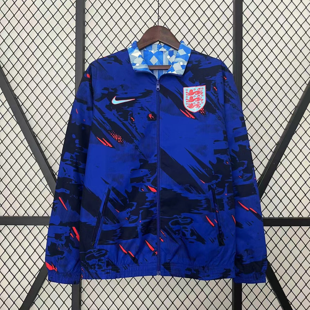 England Blue Reversible Windbreaker Jacket - Blue