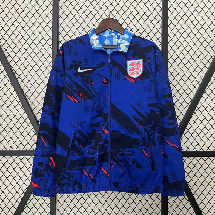 England Blue Reversible Windbreaker Jacket - Blue