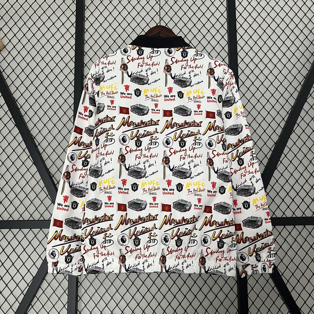 Manchester United Reversible Windbreaker Jacket - White/Black