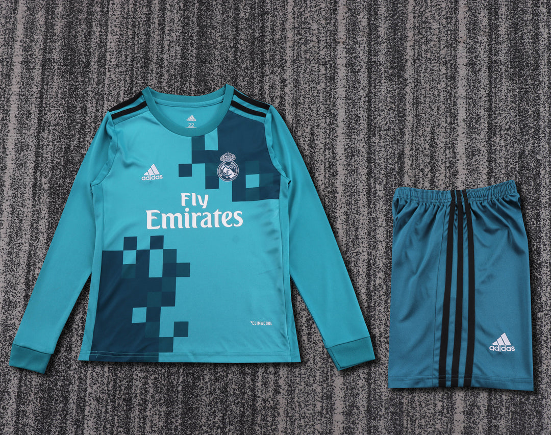 Real Madrid 17/18 Children's Third Retro Set - Long Sleeve