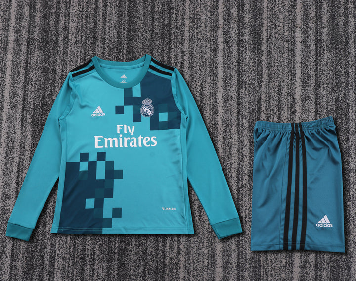 Real Madrid 17/18 Children's Third Retro Set - Long Sleeve