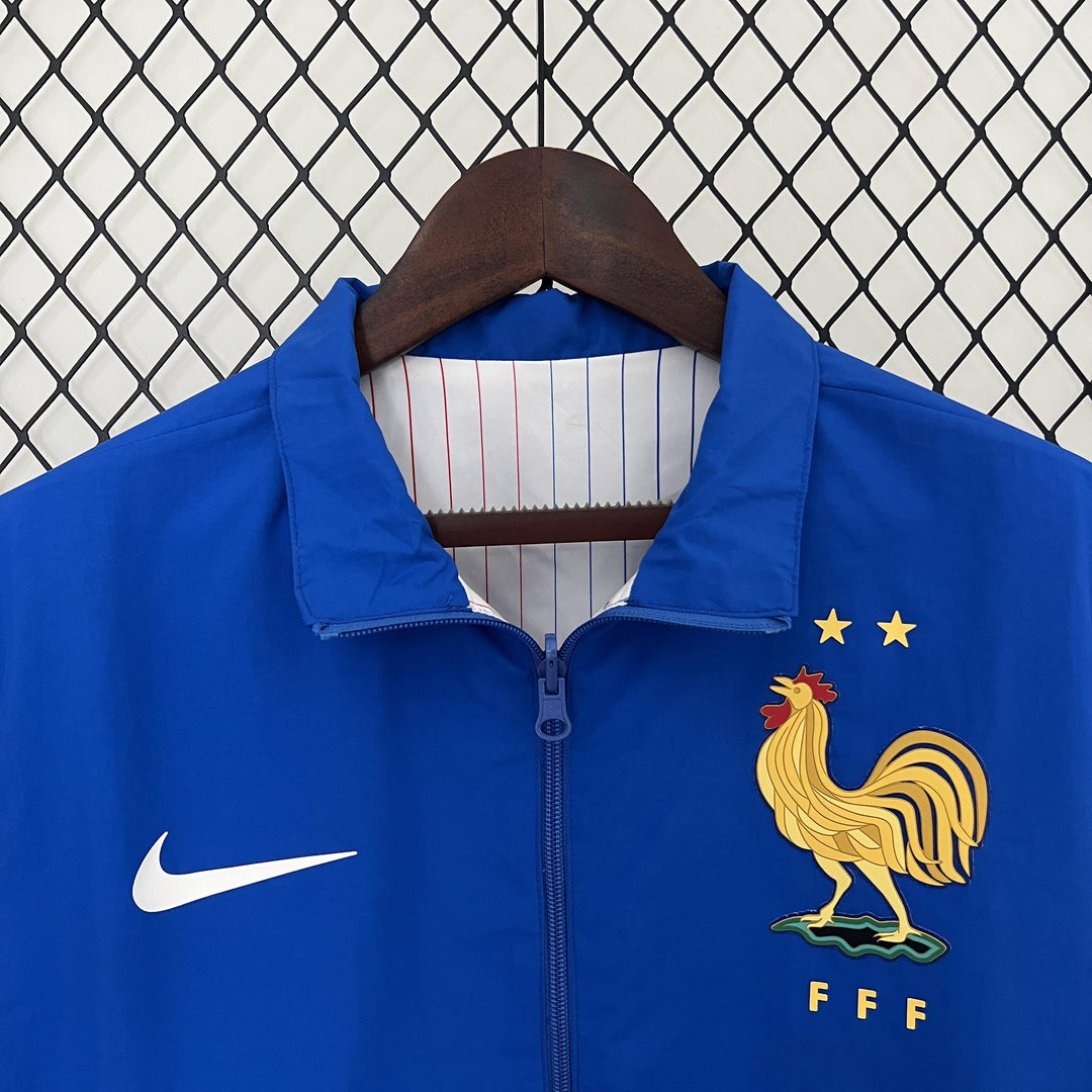 France Reversible Windbreaker Jacket - White/Blue