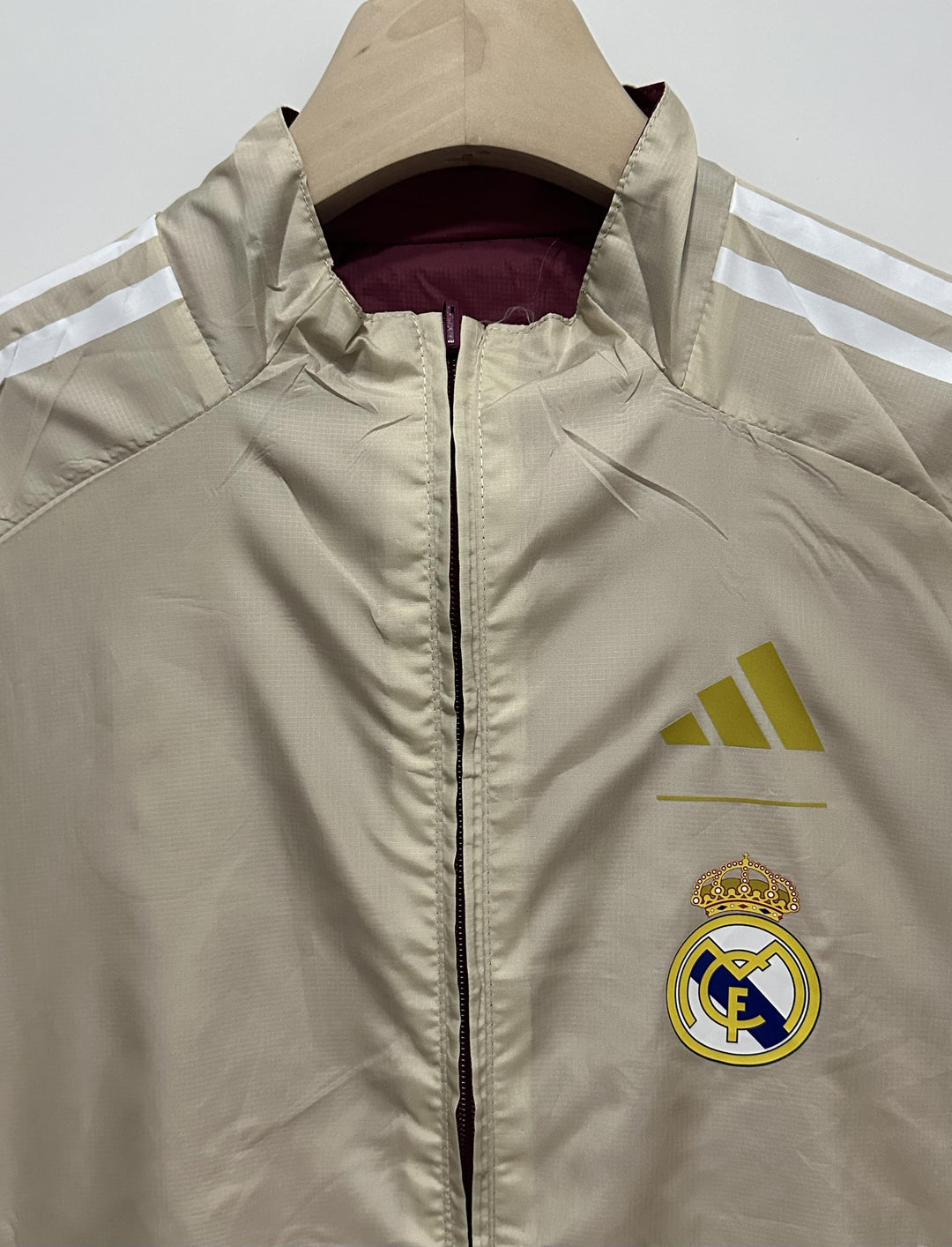 Real Madrid Reversible Windbreaker Jacket - Burgundy/Beige