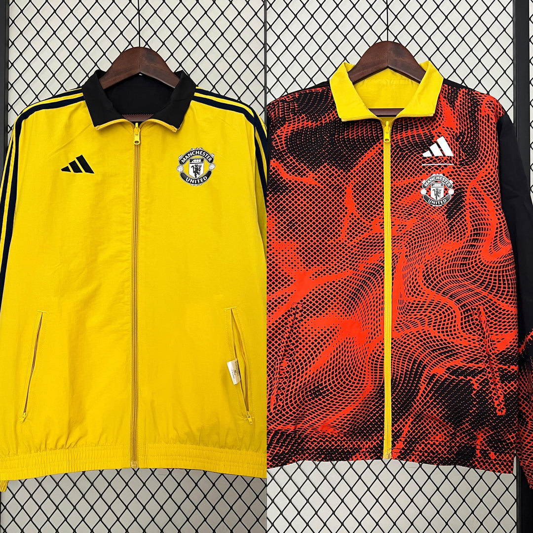 Manchester United Reversible Windbreaker Jacket - Orange/Yellow
