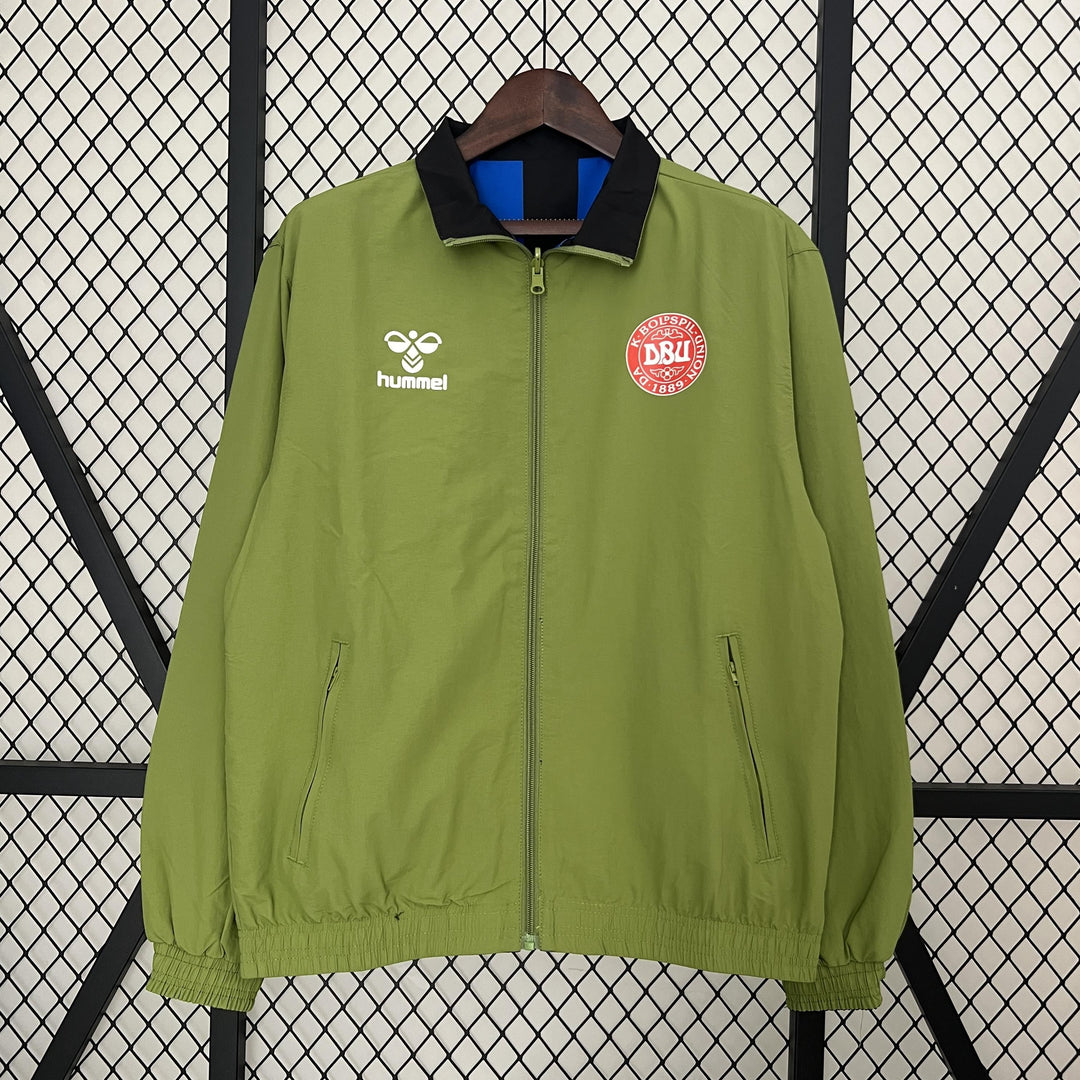Denmark Reversible Windbreaker Jacket - Moss Green/Blue