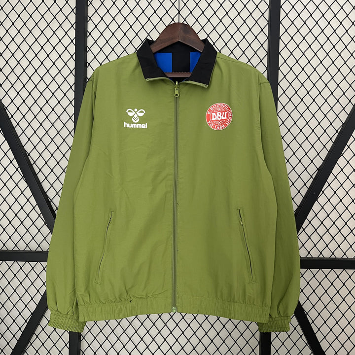 Denmark Reversible Windbreaker Jacket - Moss Green/Blue