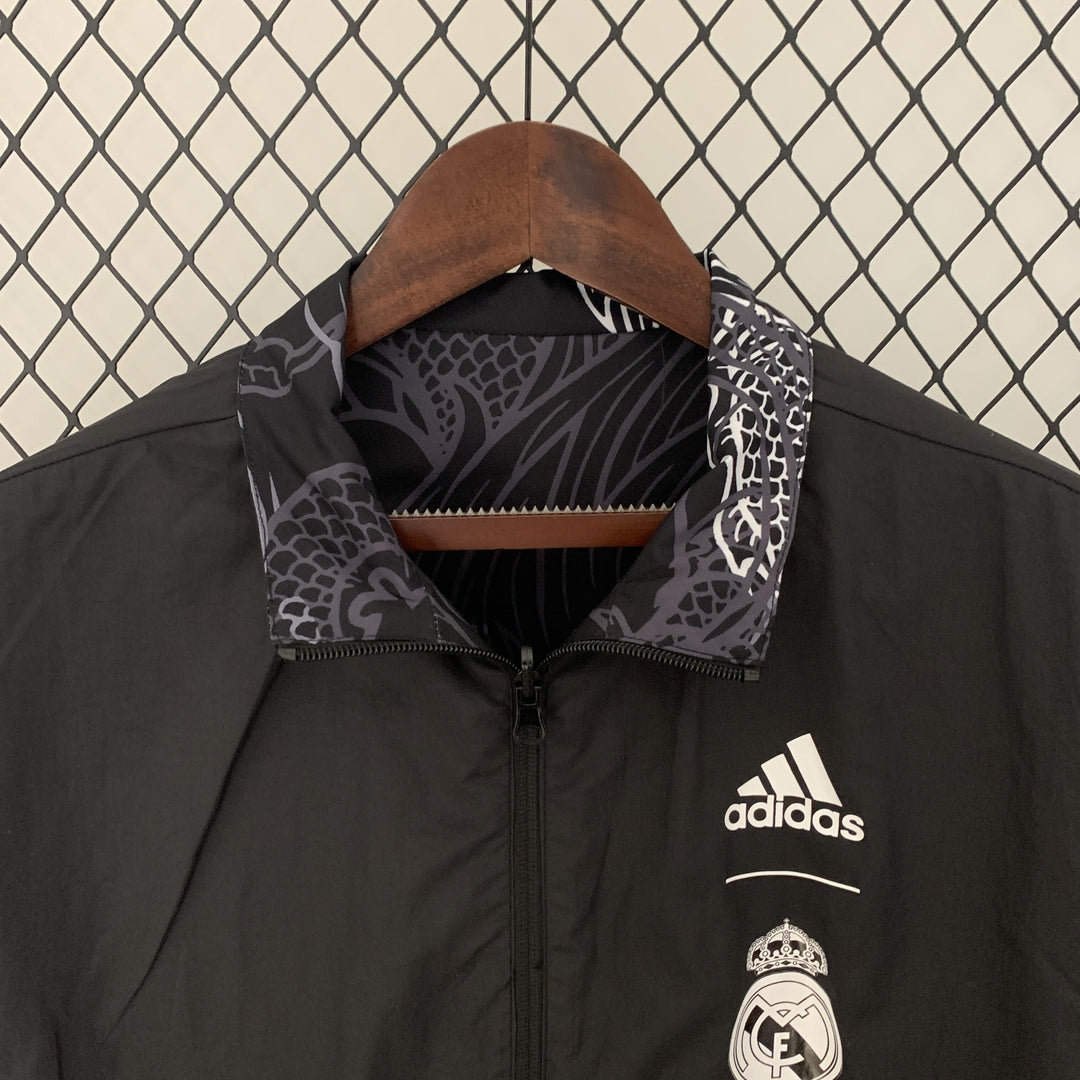 Real Madrid Reversible Windbreaker Jacket - Black