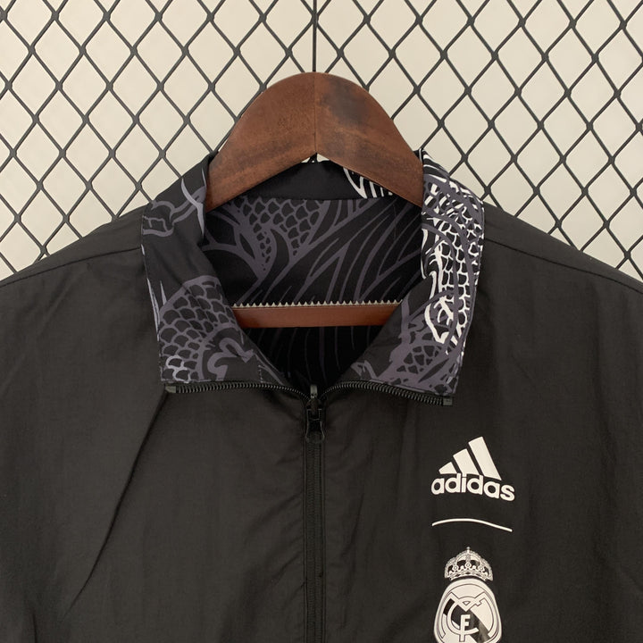 Real Madrid Reversible Windbreaker Jacket - Black