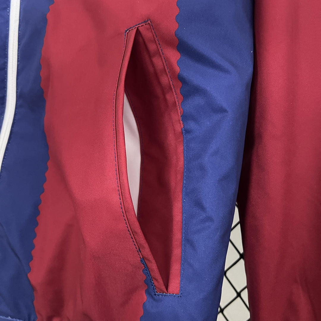 Barcelona Reversible Windbreaker Jacket - Red/White