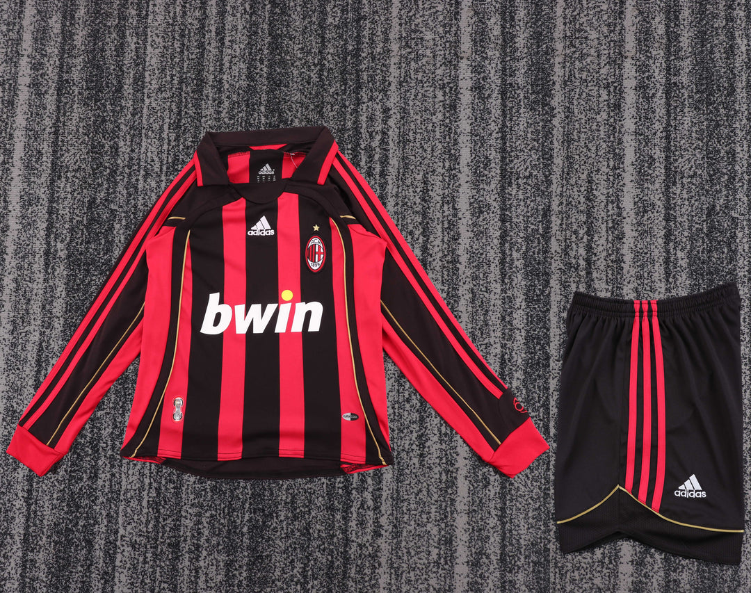 Milan 06/07 Children's Home Retro Set - Long Sleeve
