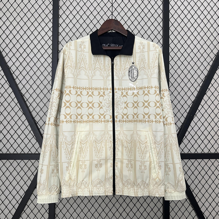 AC Milan Reversible Windbreaker Jacket - Black/Off-White