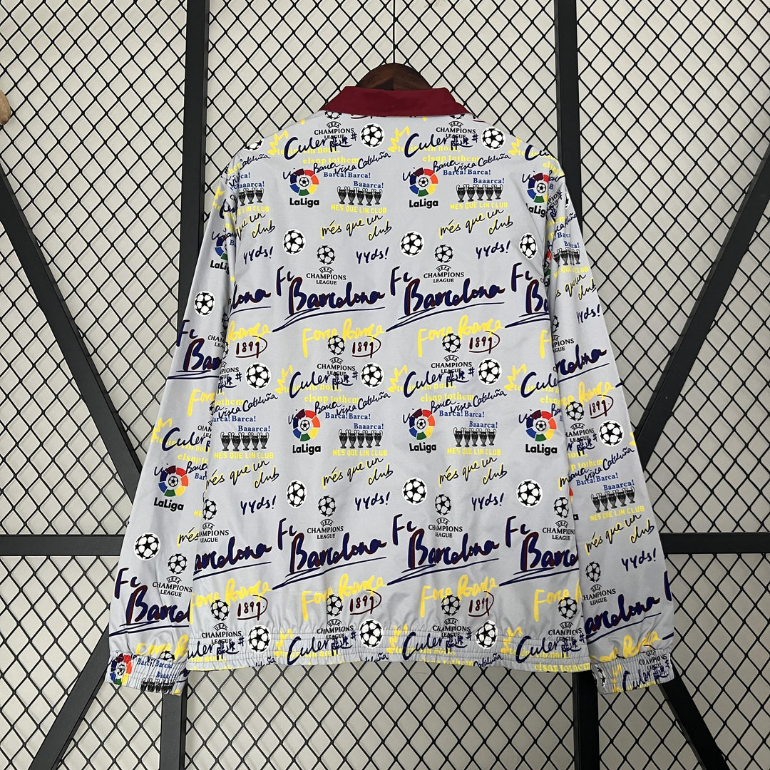 Barcelona Reversible Windbreaker Jacket - Red/White