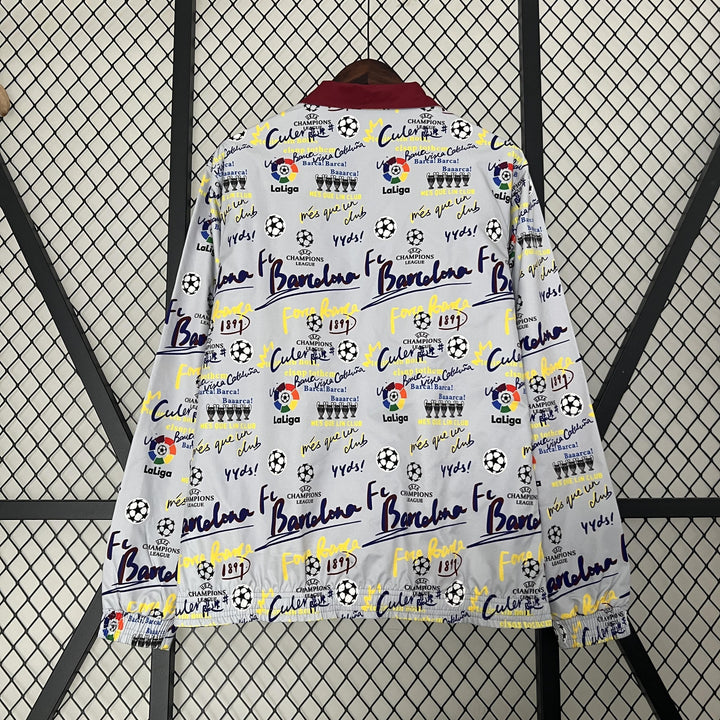 Barcelona Reversible Windbreaker Jacket - Red/White