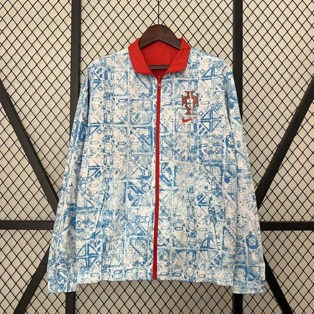 Portugal Reversible Windbreaker Jacket - White/Red