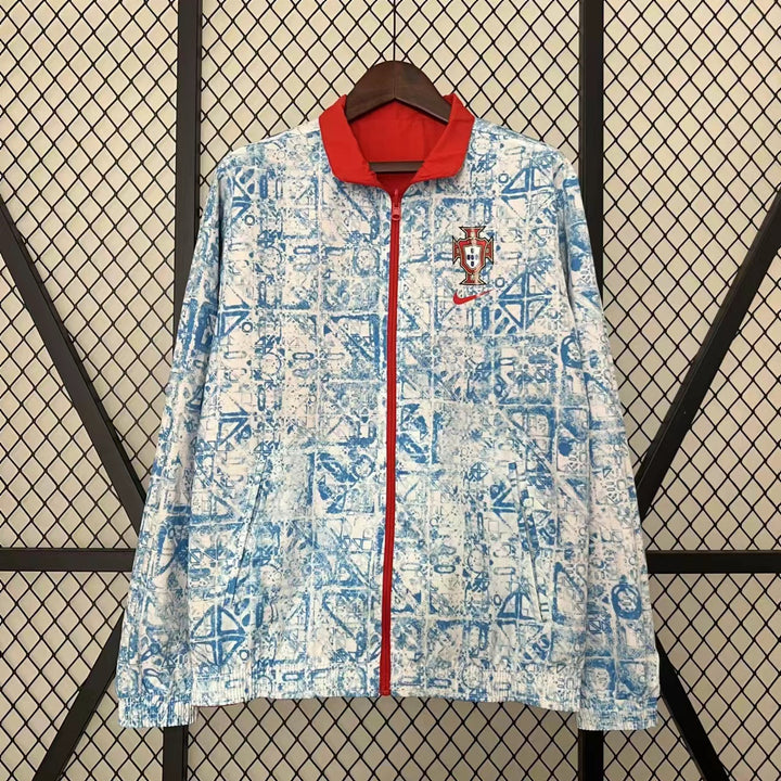 Portugal Reversible Windbreaker Jacket - White/Red