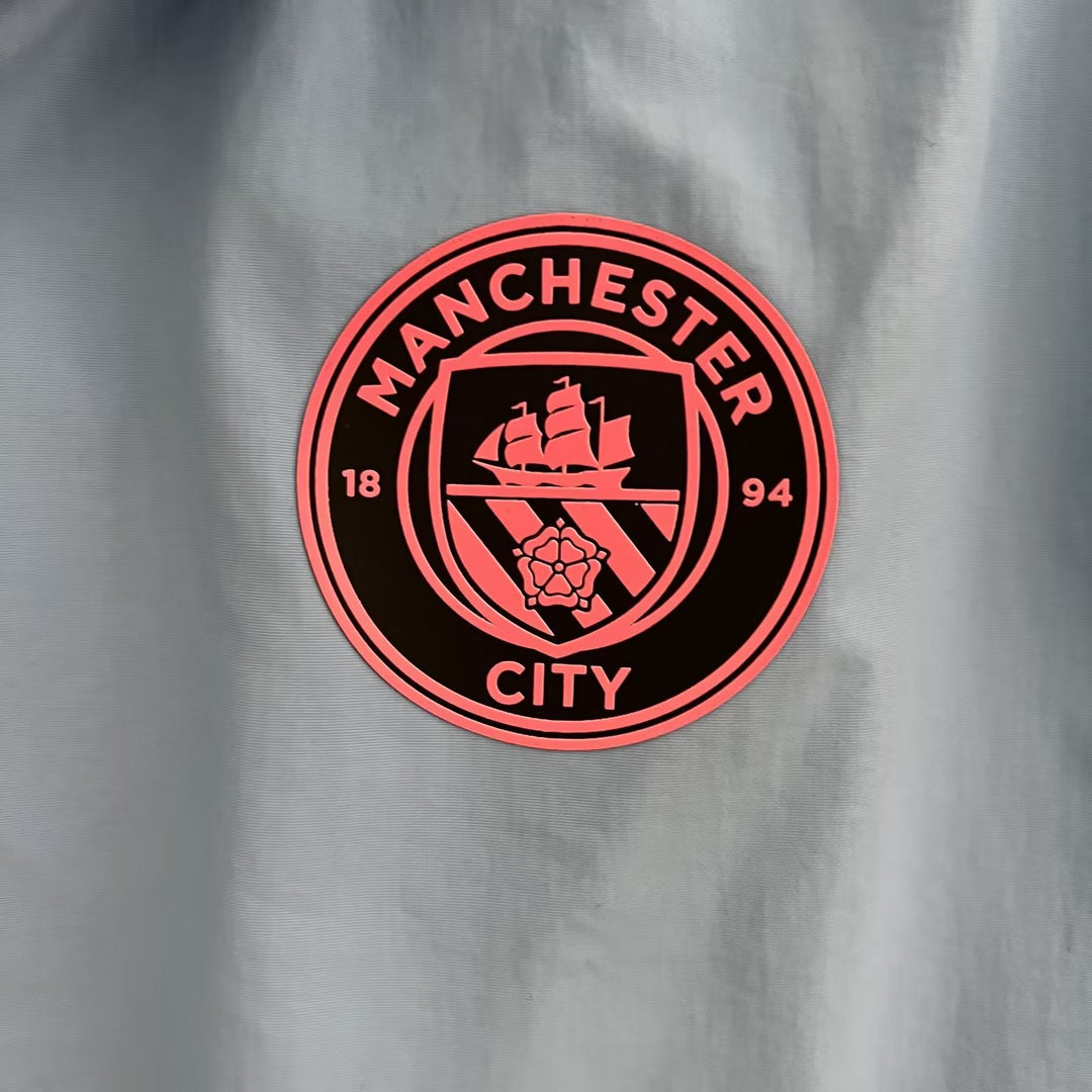 Manchester City Reversible Windbreaker Jacket - Red/Light Blue