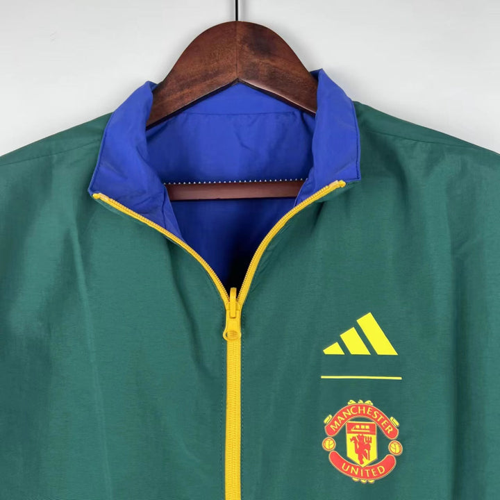 Manchester United Reversible Windbreaker Jacket - Green/Blue