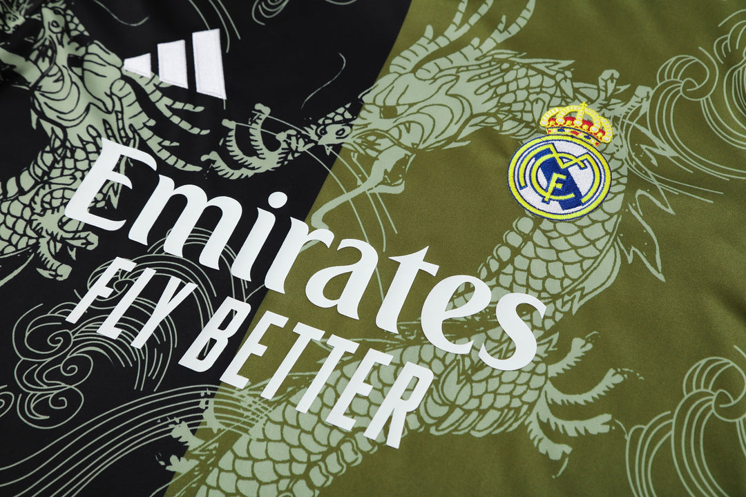 Real Madrid 2025/26 Training Shirt - Black/Moss Green
