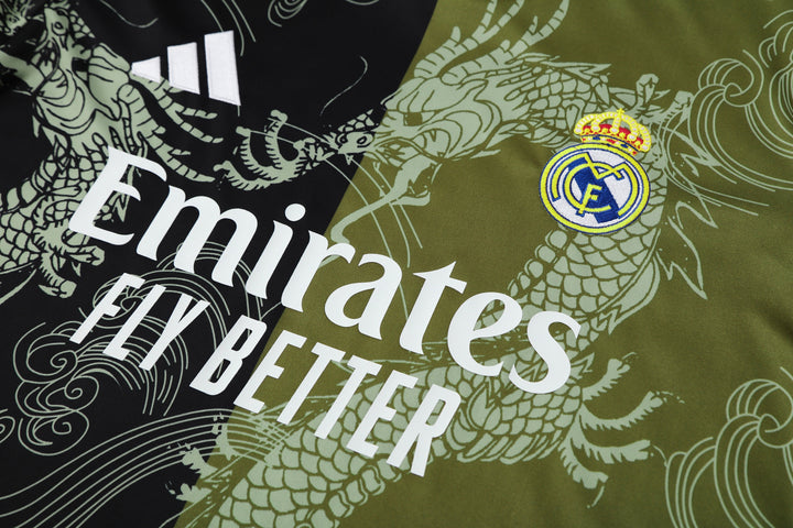 Real Madrid 2025/26 Training Shirt - Black/Moss Green