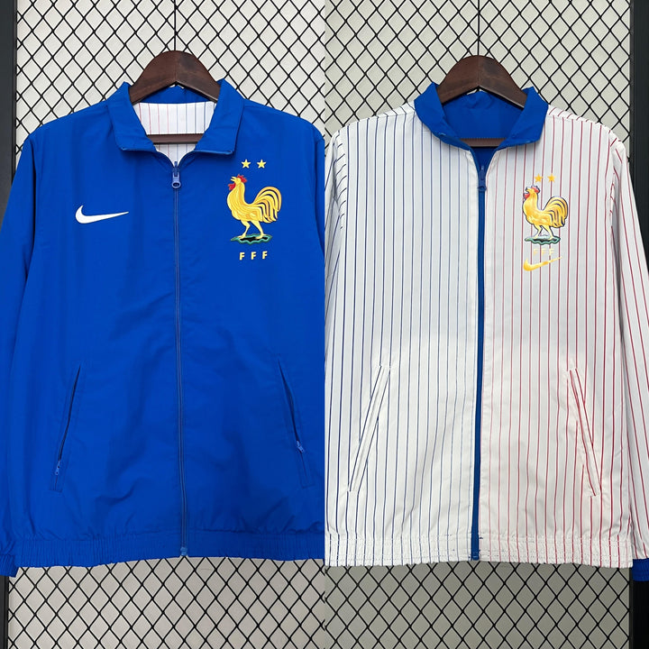 France Reversible Windbreaker Jacket - White/Blue