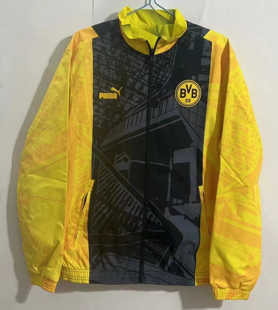 Borussia Dortmund Reversible Windbreaker Jacket - Yellow