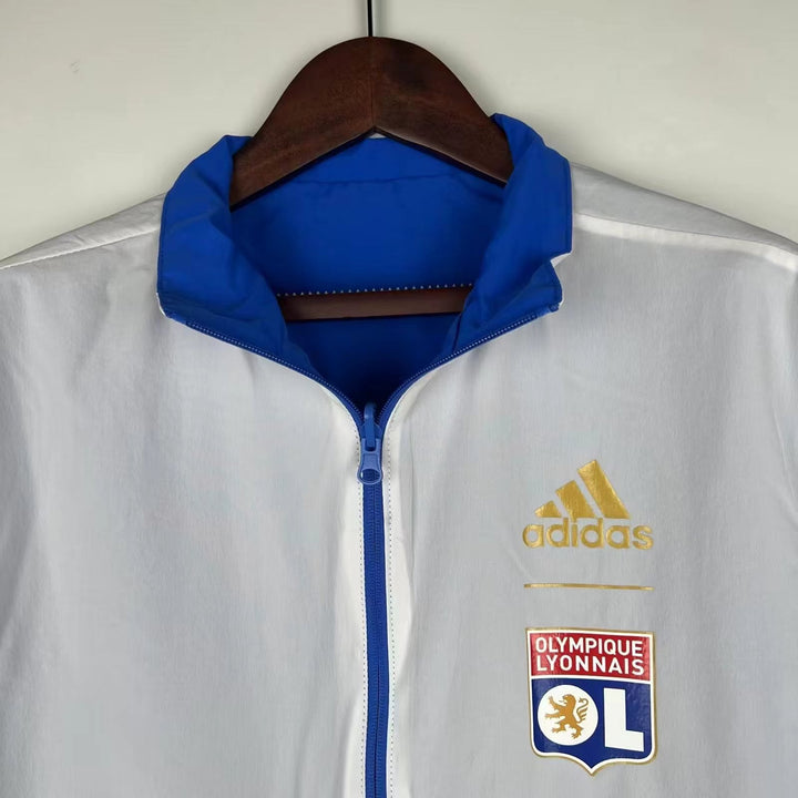 Lyon Reversible Windbreaker Jacket - Dark Blue/White
