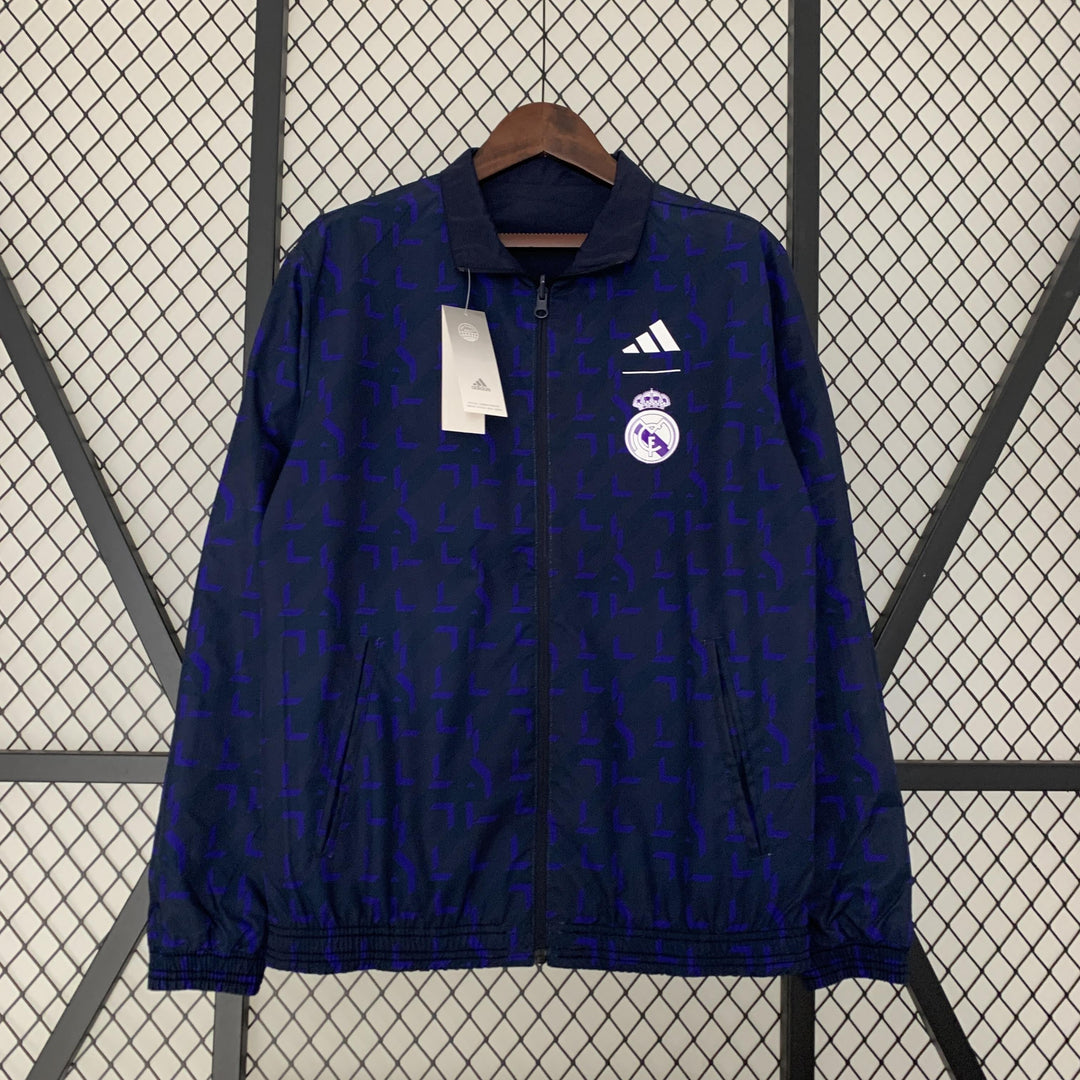 Real Madrid Reversible Windbreaker Jacket - Navy Blue II