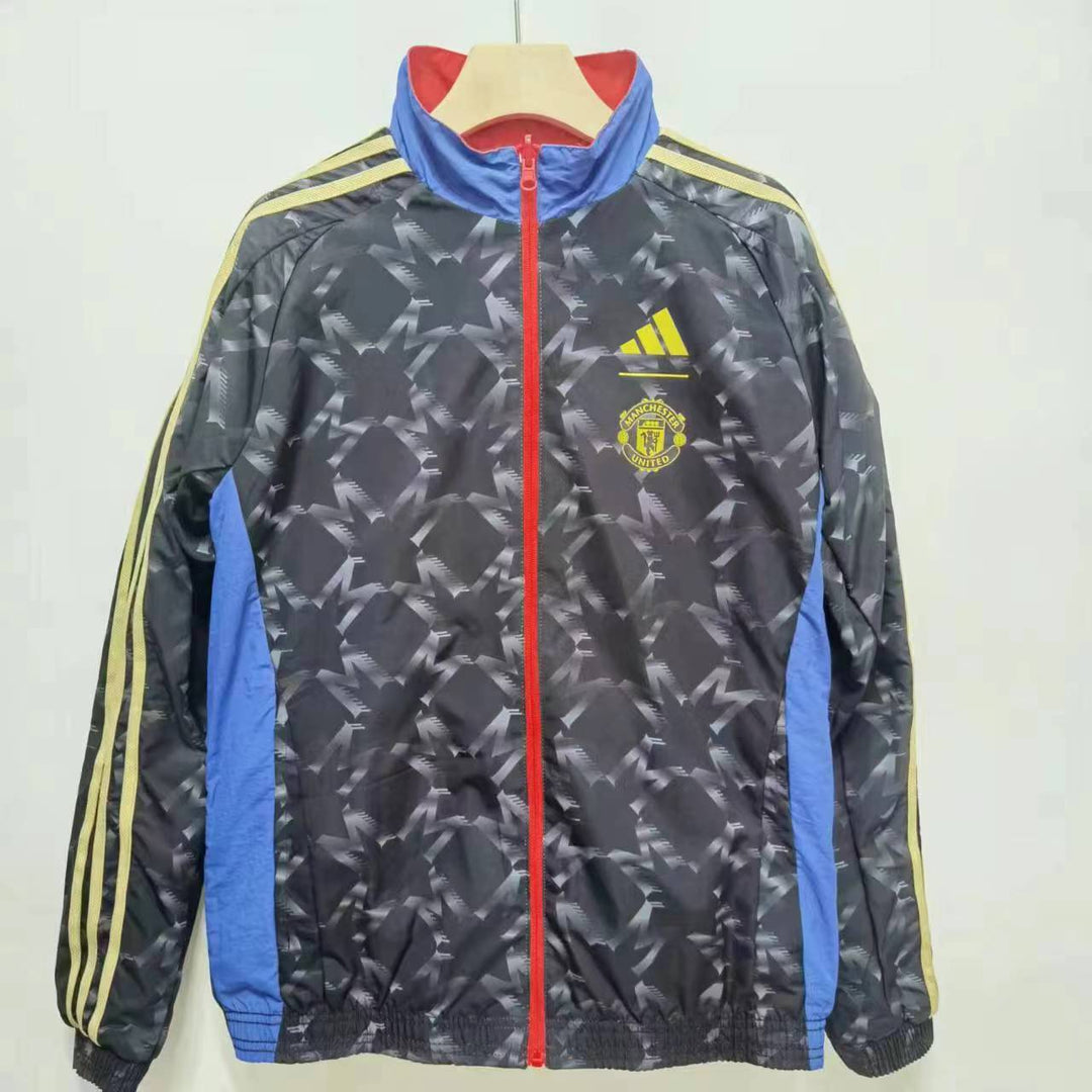 Manchester United 2024/25 Reversible Windbreaker Jacket - Red/Black
