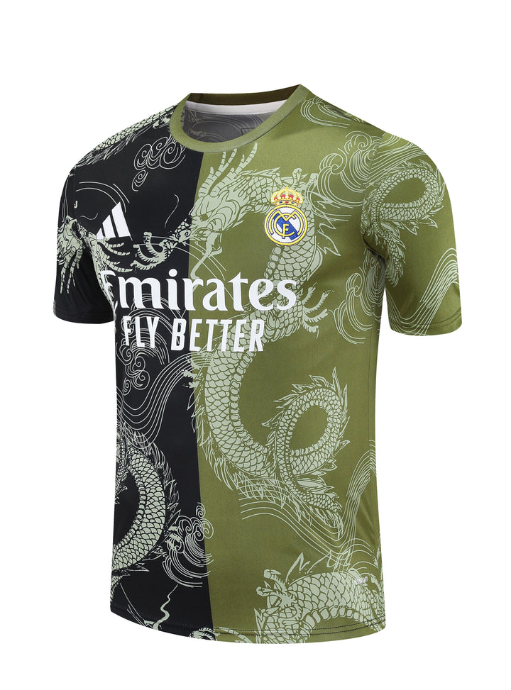 Real Madrid 2025/26 Training Shirt - Black/Moss Green