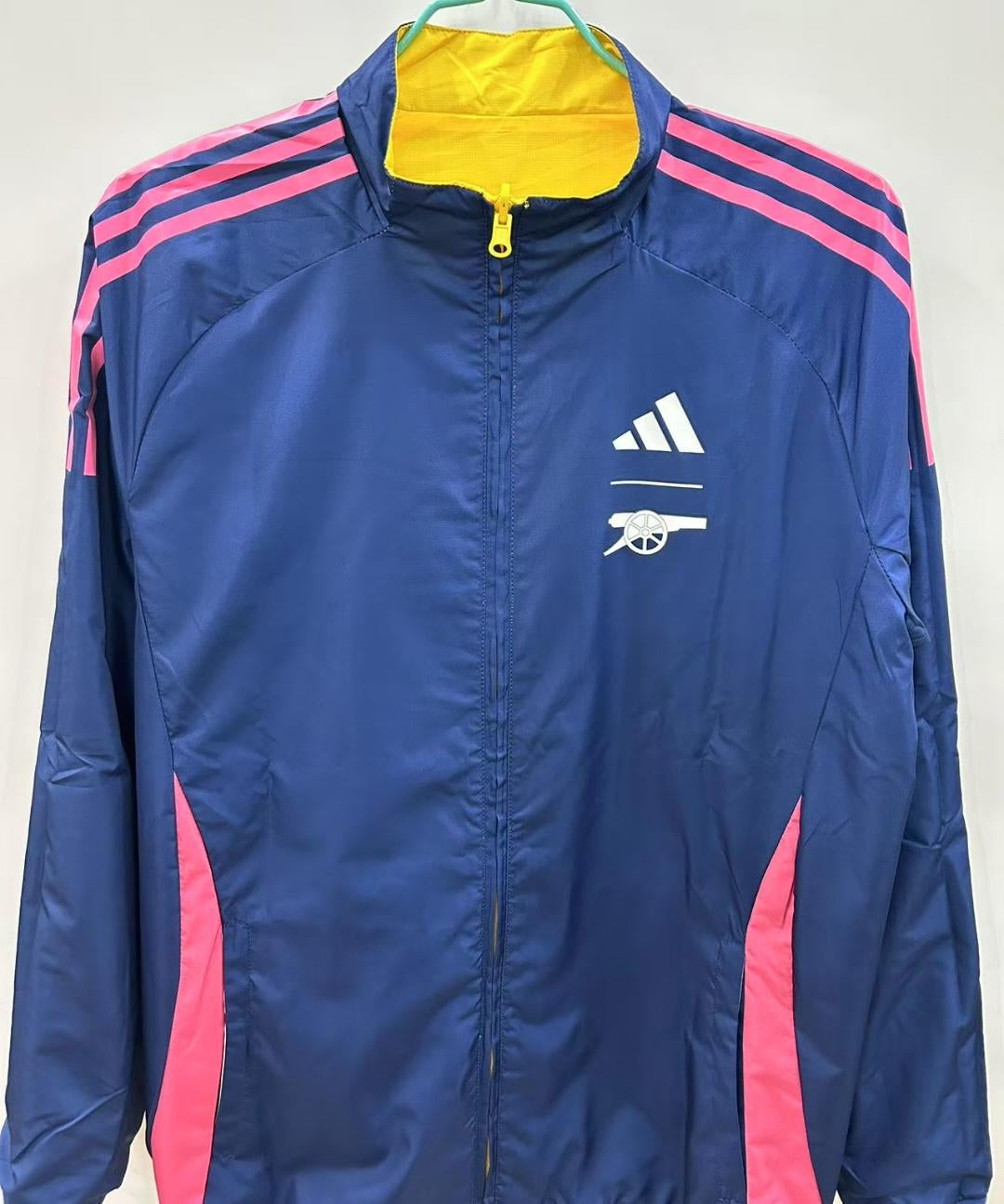 Arsenal Windbreaker Jacket - Navy Blue/Pink