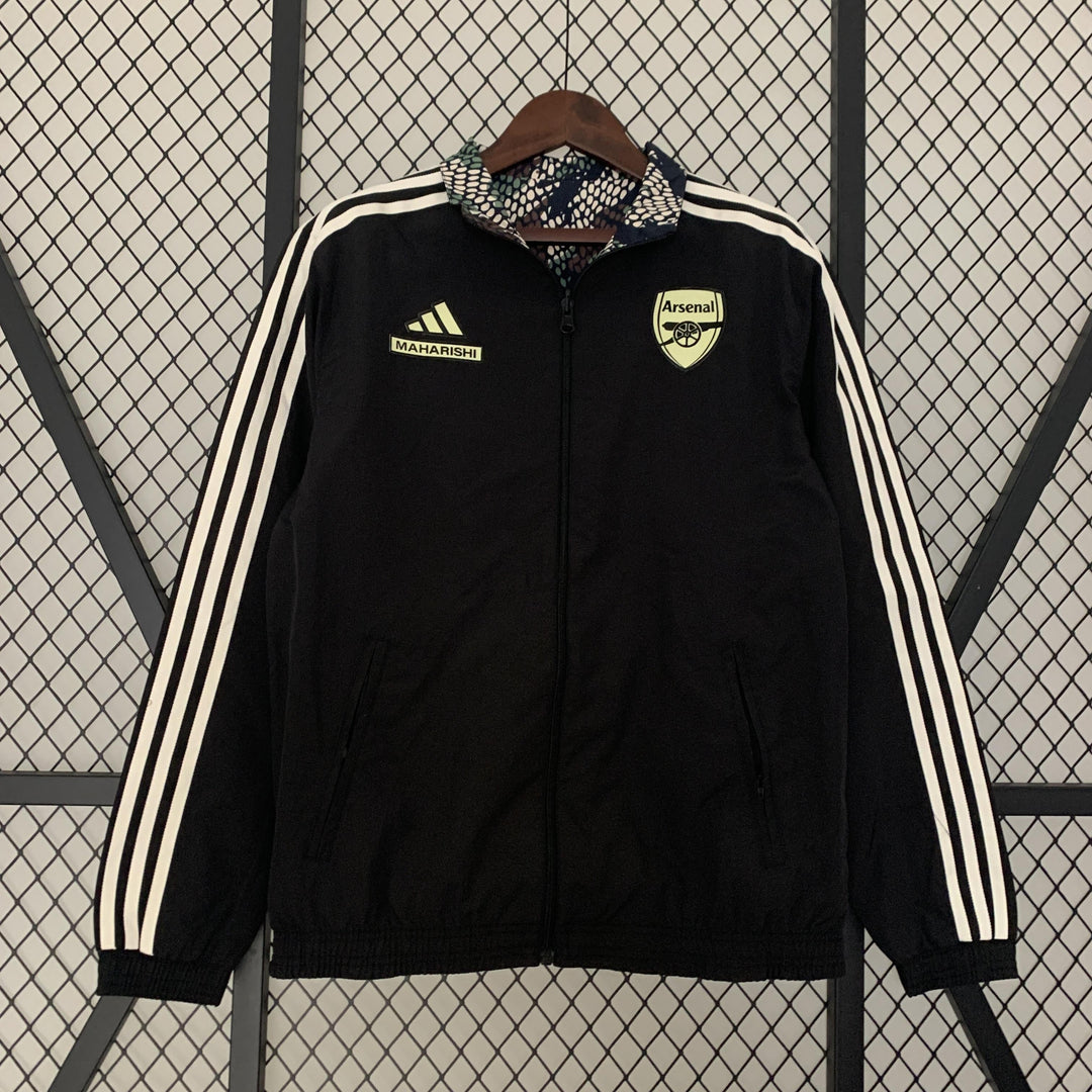 Arsenal Reversible Windbreaker Jacket - Black/Brown