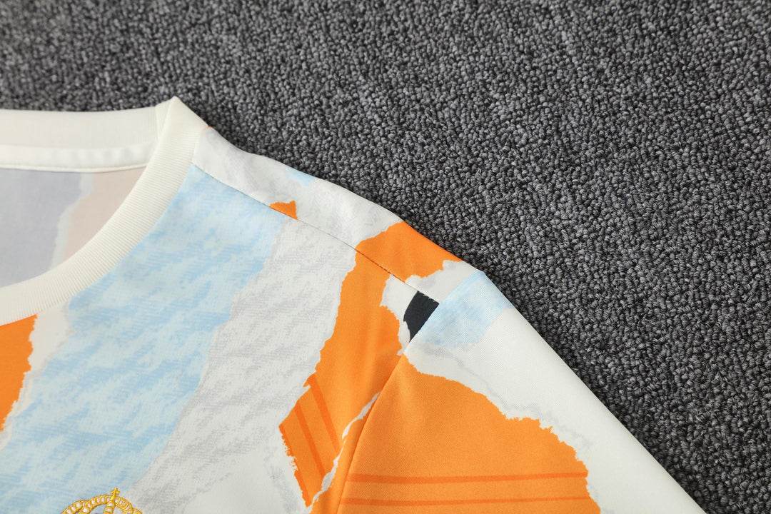 Real Madrid 2025/26 Training Shirt - Off-White/Orange