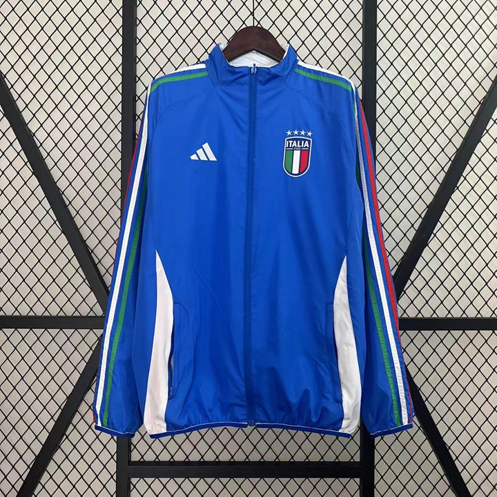 Italy Reversible Windbreaker Jacket - Blue/White