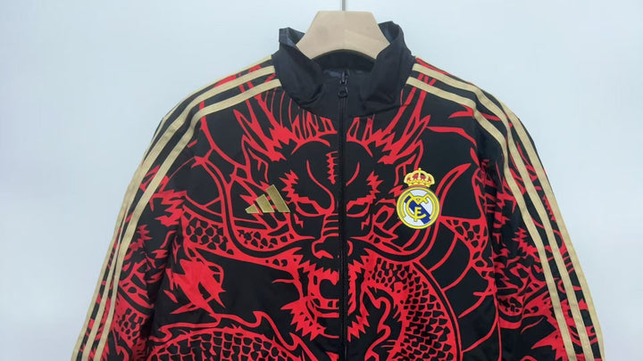 Real Madrid Reversible Windbreaker Jacket - Red/Black