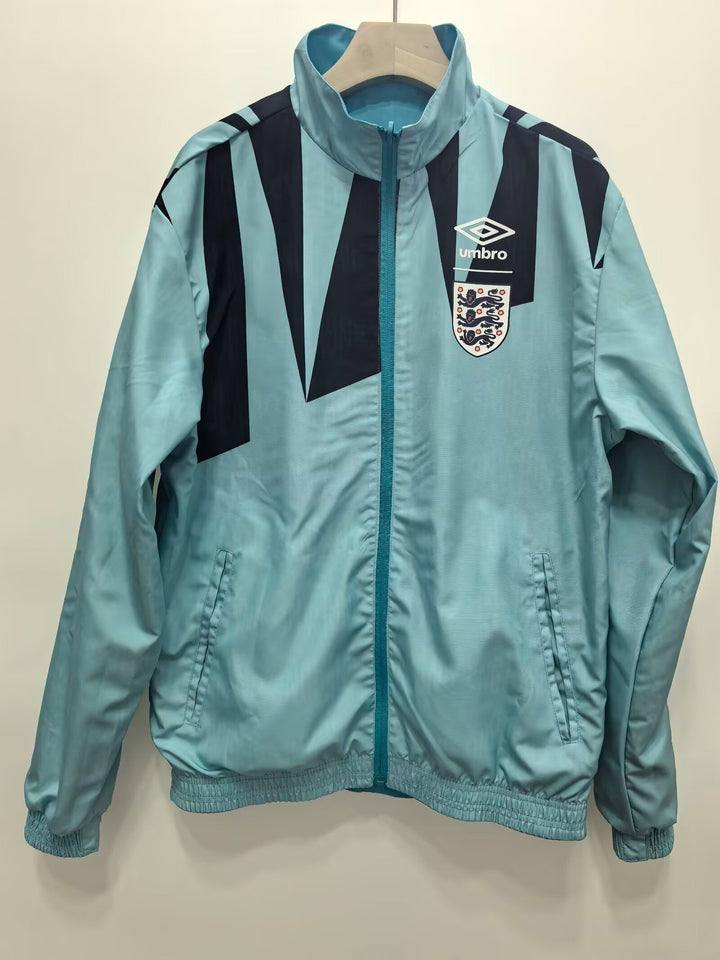 England Reversible Windbreaker Jacket - Turquoise/Light Blue