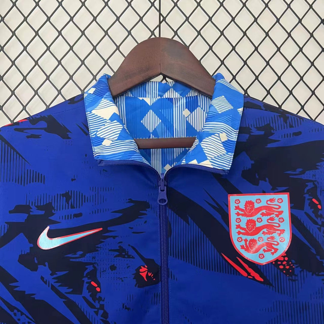 England Blue Reversible Windbreaker Jacket - Blue