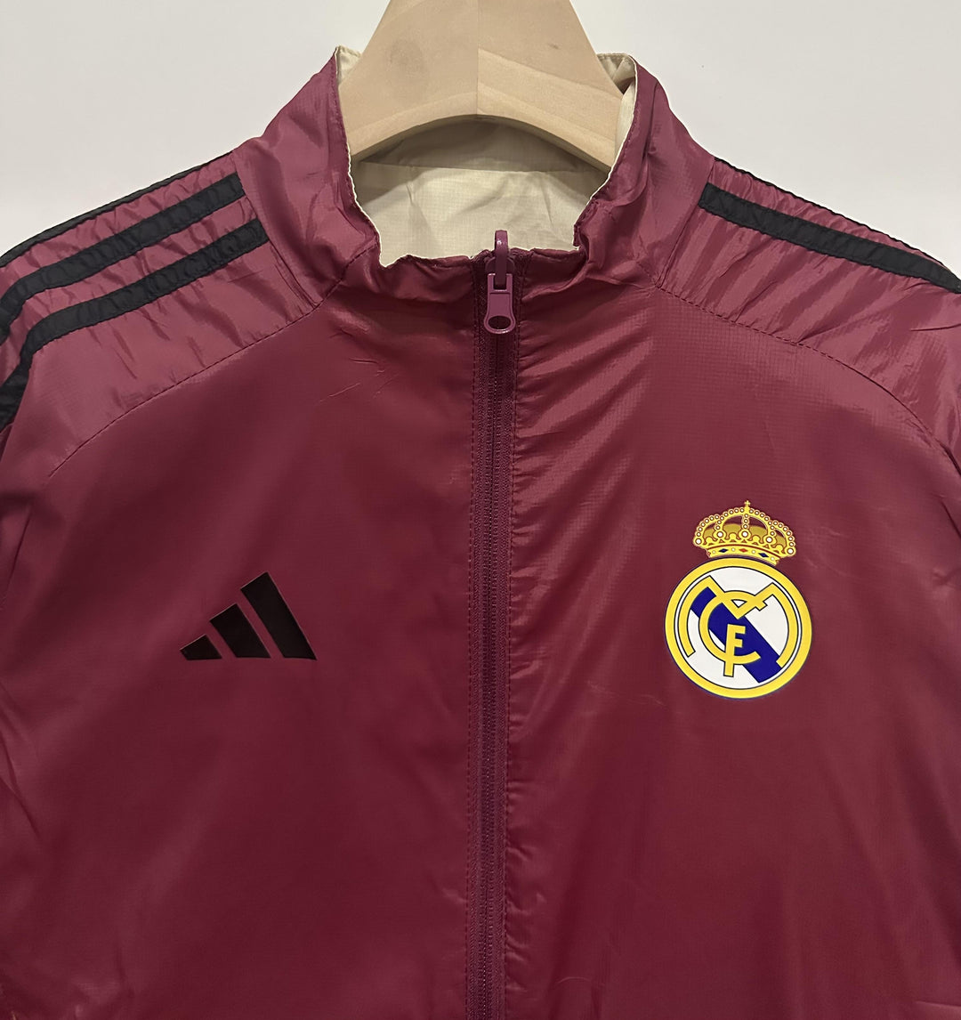 Real Madrid Reversible Windbreaker Jacket - Burgundy/Beige