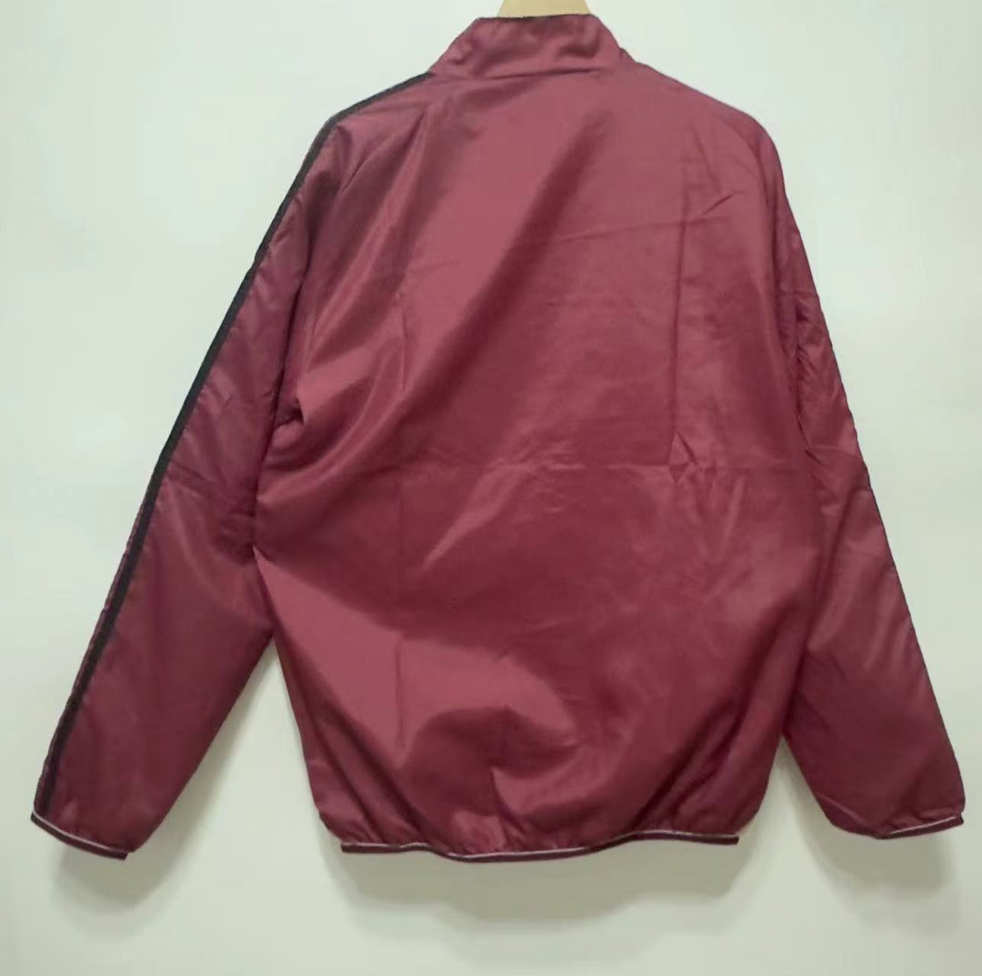 Roma Windbreaker Jacket - Burgundy/Beige
