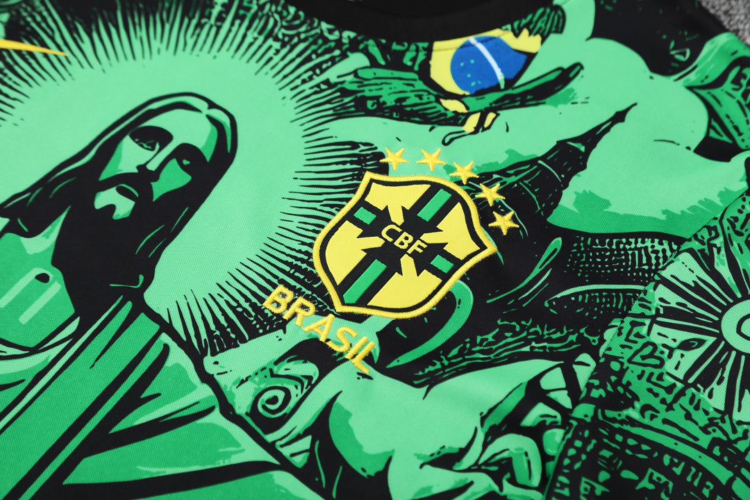 Brazil 2025/26 Training Kit - Black/Green