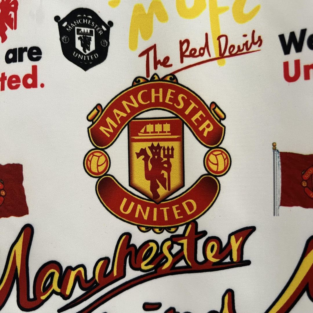 Manchester United Reversible Windbreaker Jacket - White/Black