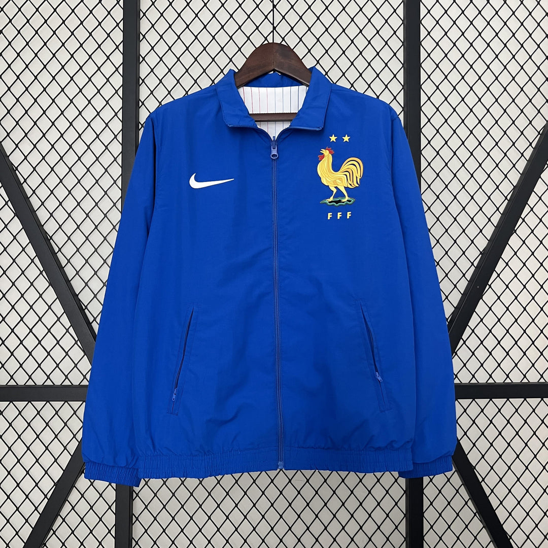 France Reversible Windbreaker Jacket - White/Blue