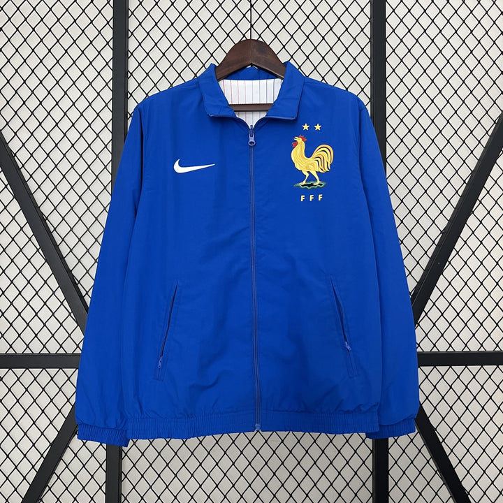 France Reversible Windbreaker Jacket - White/Blue