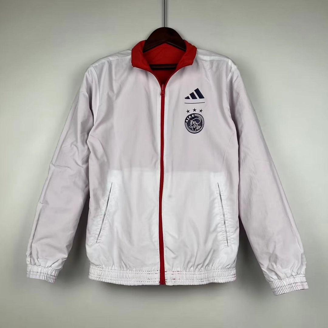 Ajax Reversible Windbreaker Jacket - Red/White