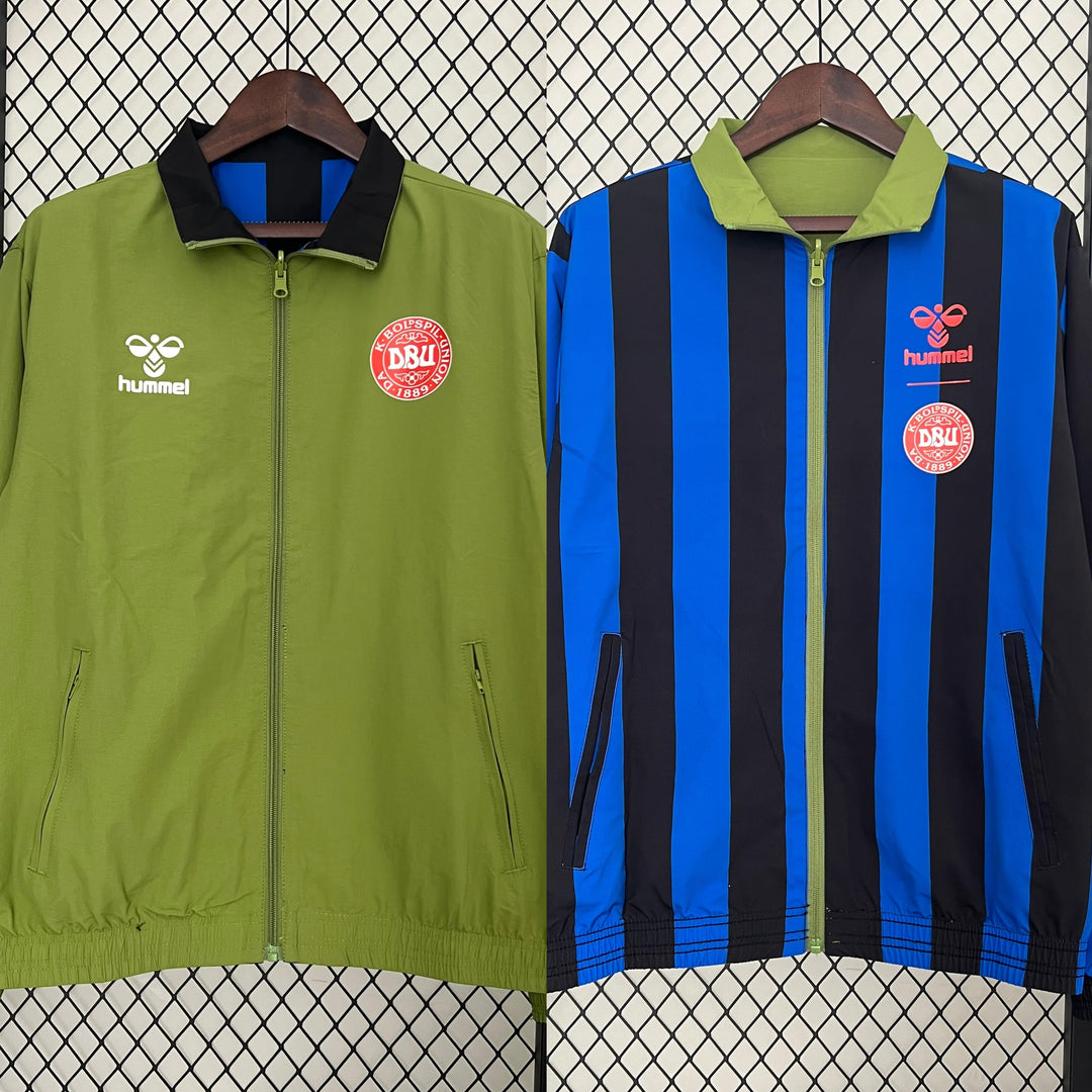 Denmark Reversible Windbreaker Jacket - Moss Green/Blue