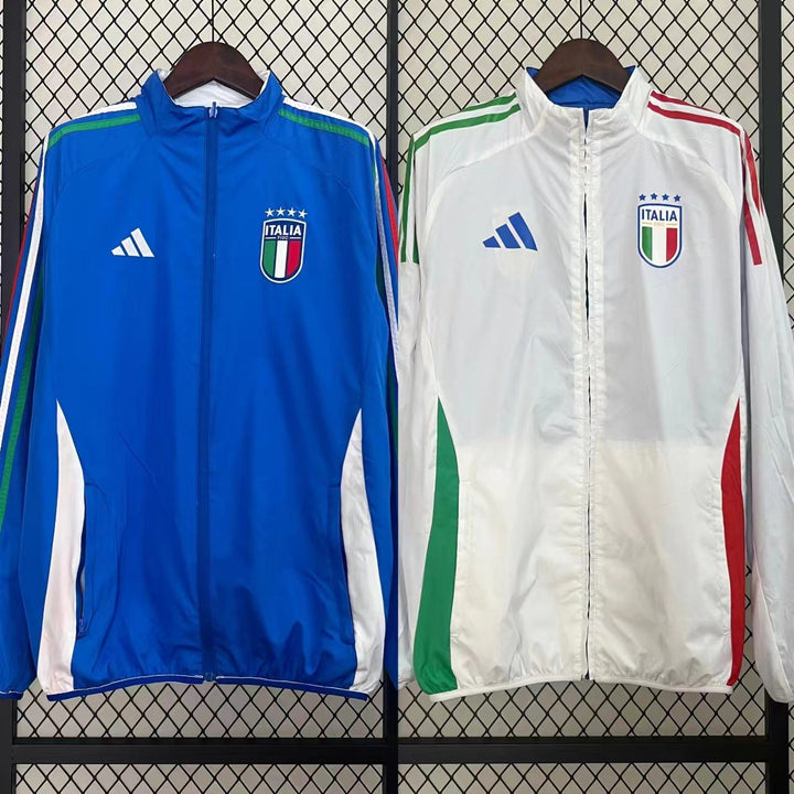 Italy Reversible Windbreaker Jacket - Blue/White
