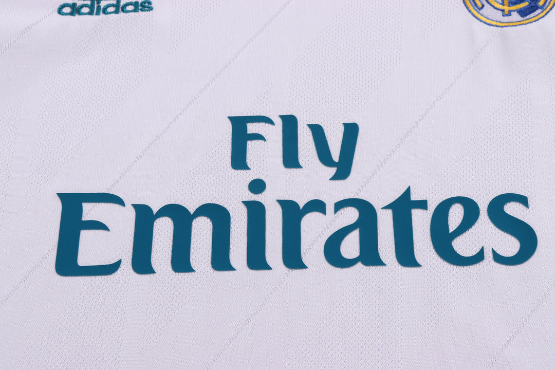 Real Madrid 17/18 Children's Home Retro Set - Long Sleeve